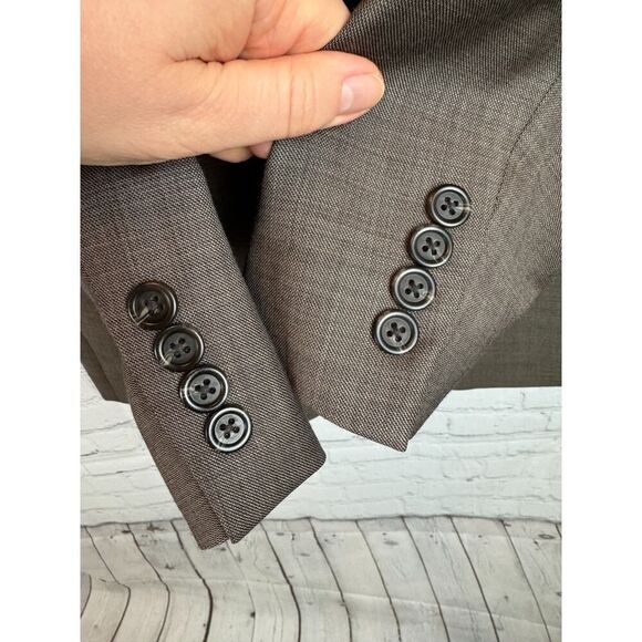 VAN HEUSEN light brown 100% wool mens classic career jacket blazer size 42S - Picture 4 of 12